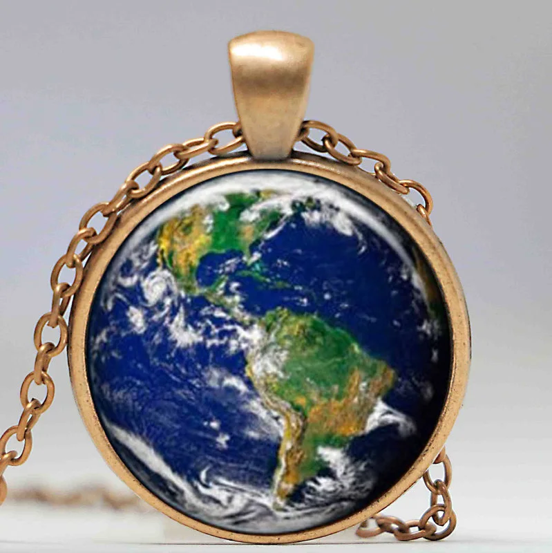 Новинка 1 шт./лот 25 мм (1 дюйм) ручная работа подвеска на землю Gaia Planet Jewelry ожерелье с