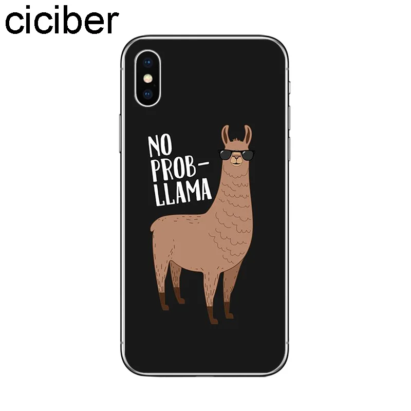 ciciber Coque For iPhone 7 Case 11 Pro Max 8 6S Plus Phone 5 Soft TPU for X XR XS Cover Llama Alpaca Animals |