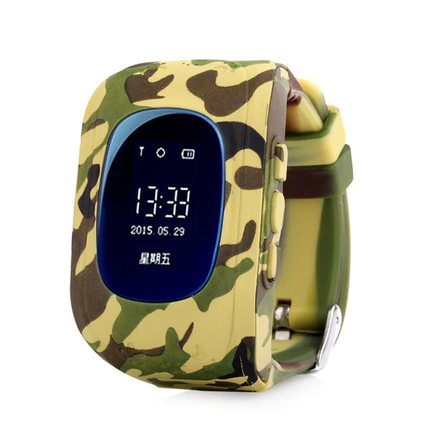 Camouflage green Q50 умные часы детские безопасные наручные часы GSM gps искатель локатор трекер SIM SOS анти-потеря умные часы детские часы для iOS Android - Цвет: Camouflage green