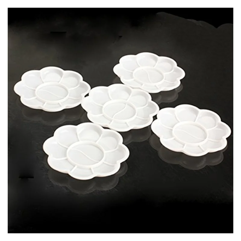 5Pcs Plastic Nail Art Paint Color Mixing Palette Plate Disk Essential Tool | Канцтовары для офиса и дома