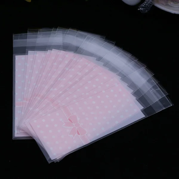 Color 16 100 шт 5x10 см самоклеющиеся конфеты подарочные пакеты печенья обертка для кексов мешки пластиковый пакет упаковка для помады сумка - Цвет: Color 16