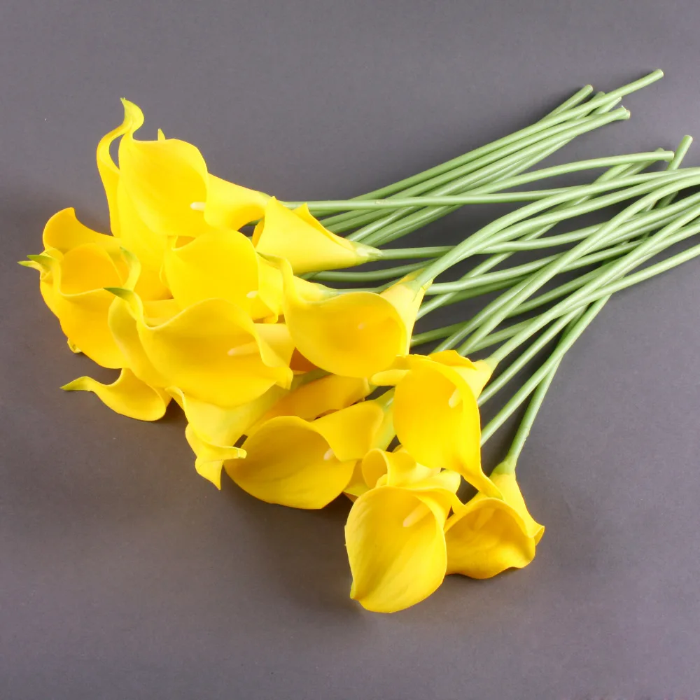 Искусственная Калла из ПВХ 6 шт./лот настоящий букет невесты цветы для домашнего