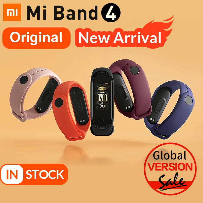 Новинка 2019 подлинный Браслет Xiaomi Mi Band 4 с цветным смарт экраном фитнес браслет