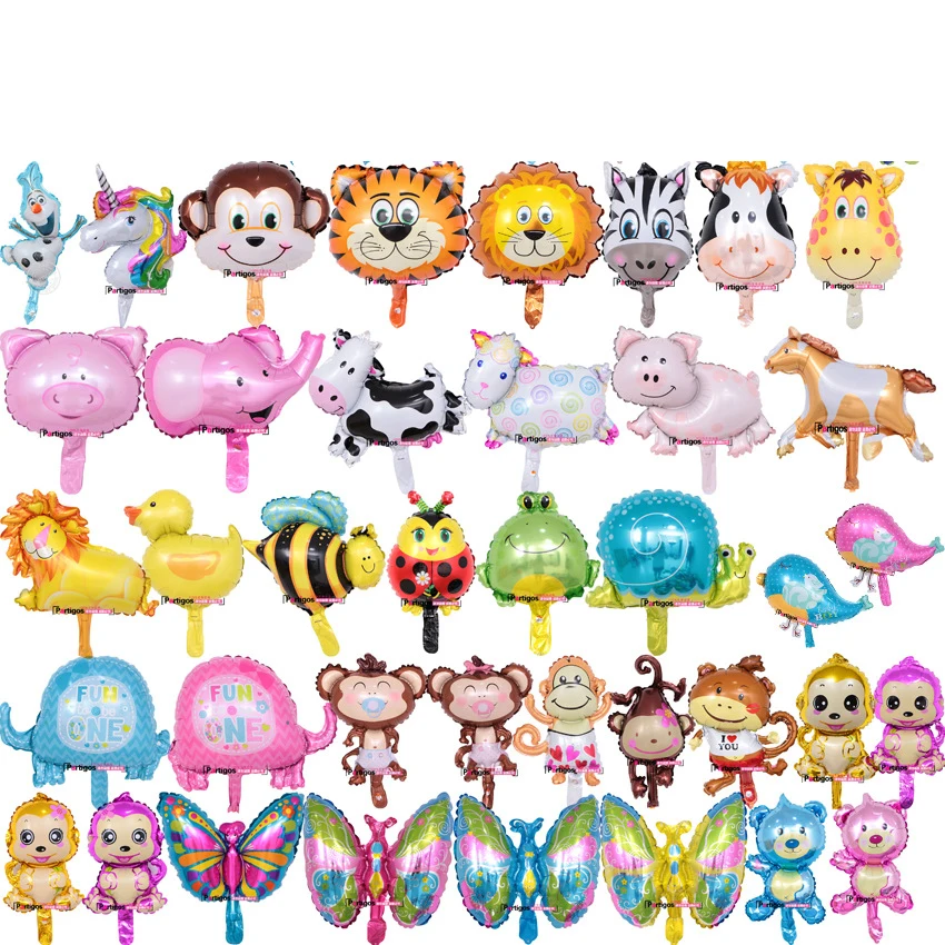 

1pc Mini Cartoon Animal Mickey Minnie Dog Aluminum foil Balloons Child Birthday Party Wedding Decor Children's Toys air balloo