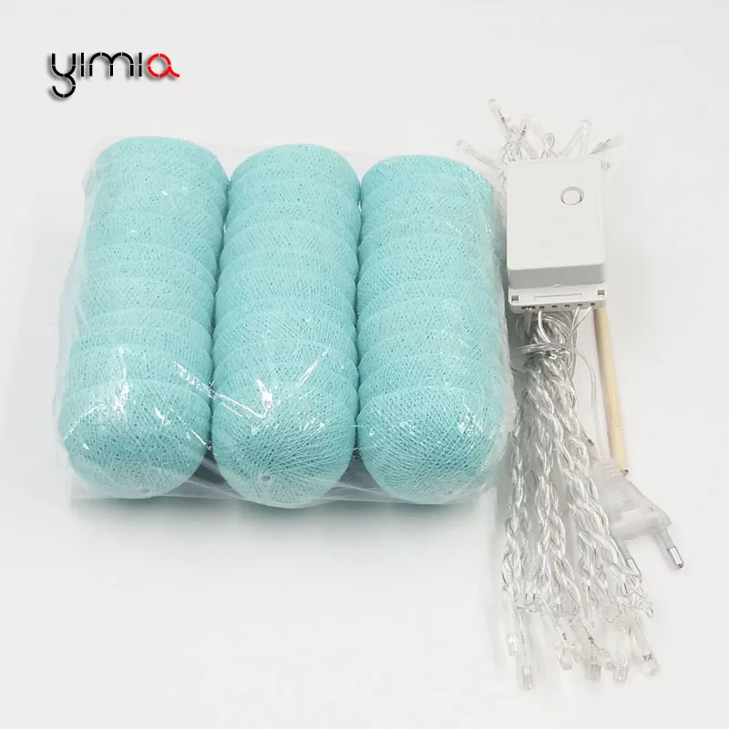 YIMIA Голубое озеро хлопковые шары 20 светодиодный Рождественские огни наружные