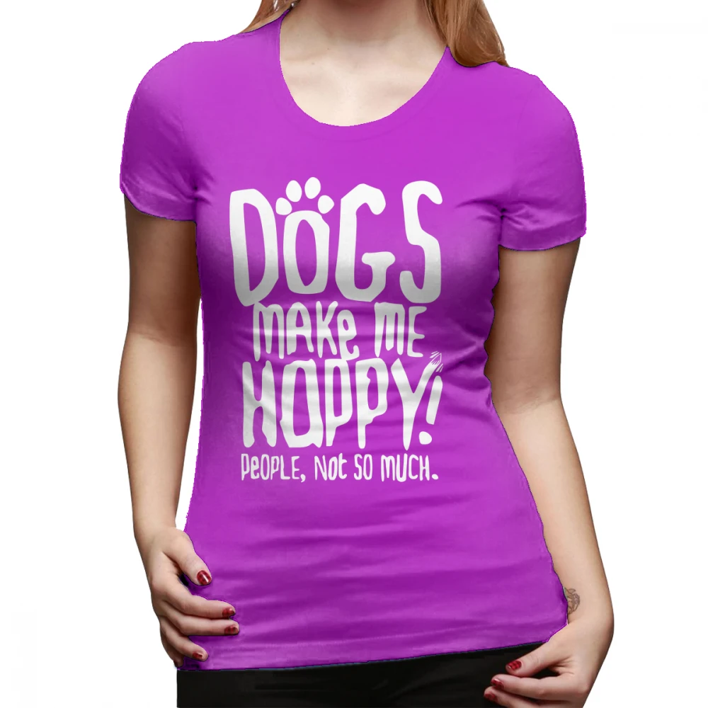 Футболка для спасательной собаки, футболка для собак Make Me Happy People Not So Much, Хлопковая женская футболка с круглым вырезом, женская футболка в уличном стиле - Цвет: Фуксия