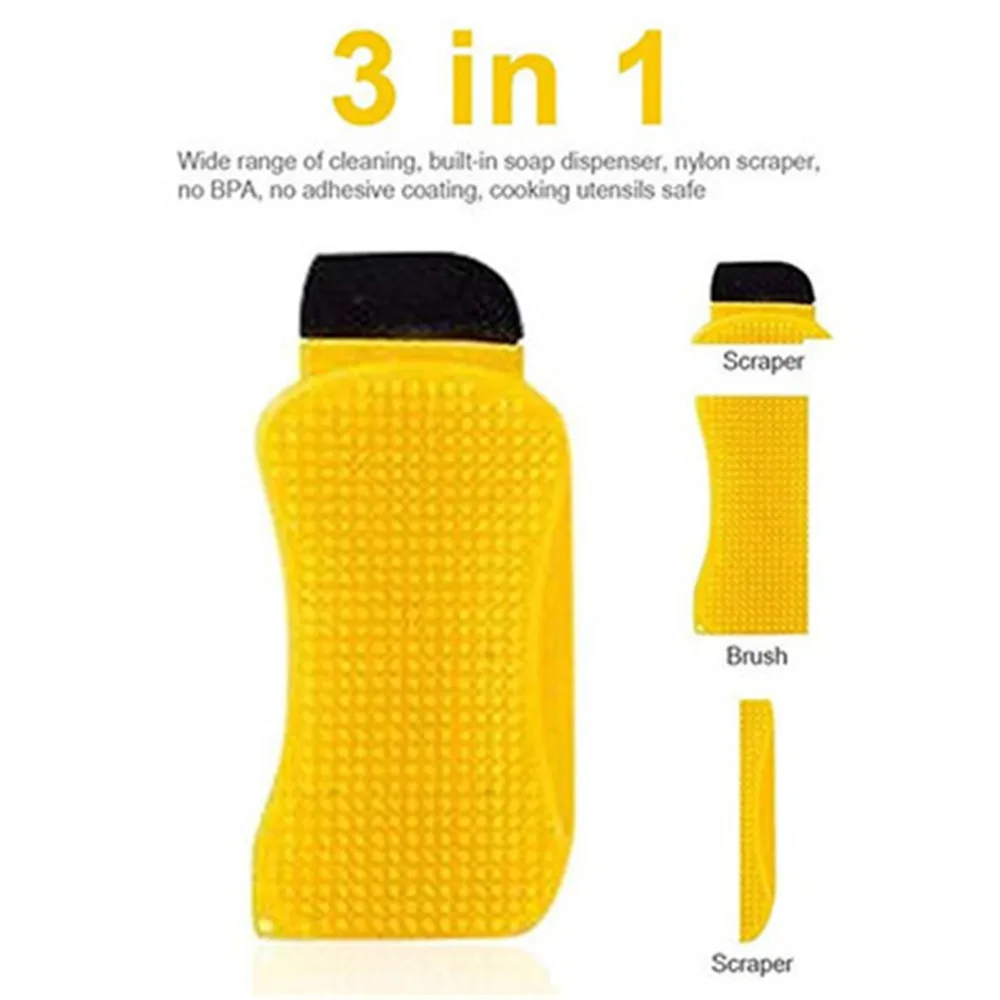 1PC kitchen goods 3 in 1 silicone dishwashing brush cleaning multi-purpose tool accessories tools | Дом и сад