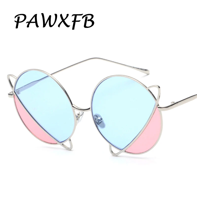 Фото Женские и мужские круглые солнцезащитные очки Pop Age двухцветные голубого