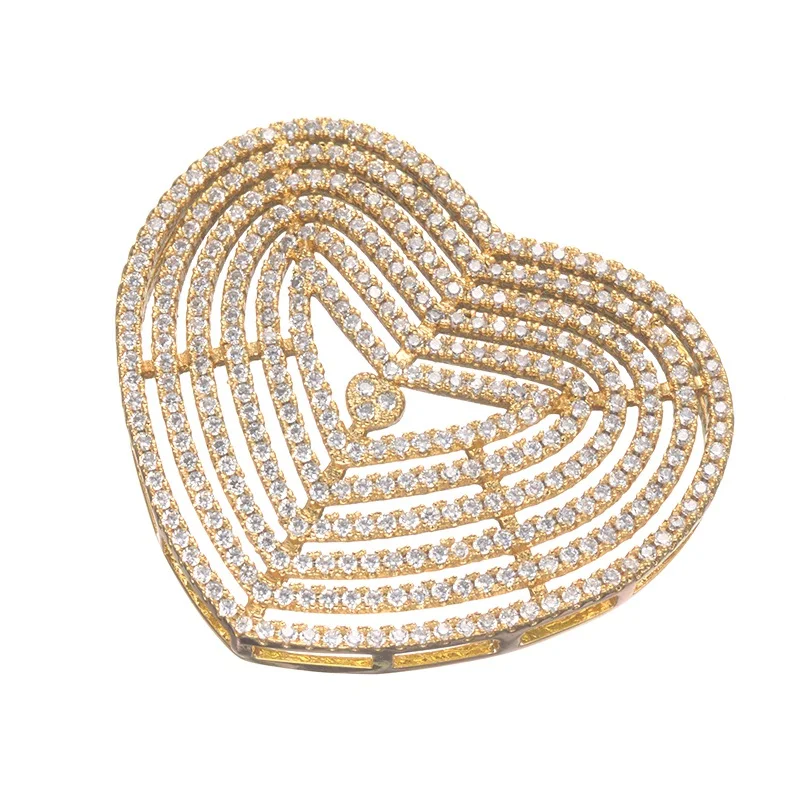 Новый модный микро-бисер с кристаллами из фианита отверстиями в форме сердца