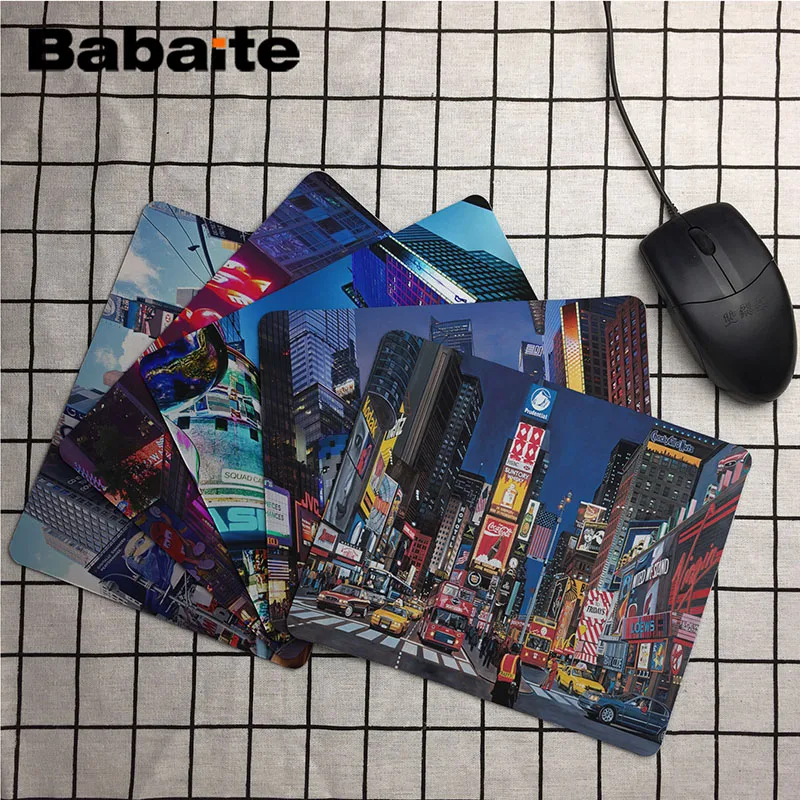 Babaite Подарочный коврик для мальчика New York City Times прочный резиновый мыши Размер 18x22