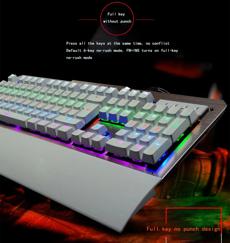 K26 Механическая игровая клавиатура RGB подсветка геймерская клавиатура синий переключатель механическая клавиатура кабель для компьютера Pro Gamer
