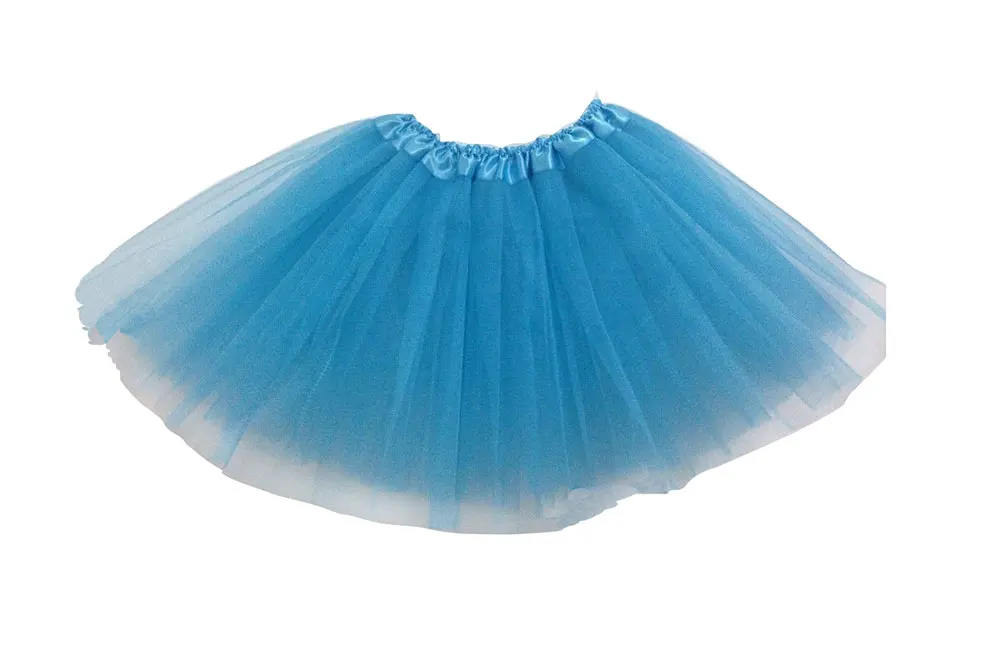 Sky blue В 3 слоя для девочек Для женщин s Тюлевая юбка Для женщин короткая плиссированная мини-юбки-пачки в стиле "Лолита" мини-юбка, юбка для танцев летняя Saias - Цвет: Sky blue