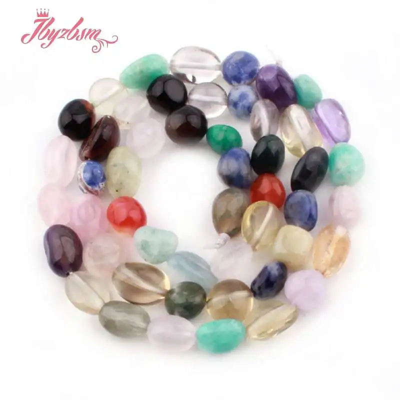 Multi Stone 4x6x5-8mm нерегулярный, свободной формы натуральный камень разделитель для DIY ожерелье ювелирные изделия для создания браслетов 1" - Цвет: Multi Stone