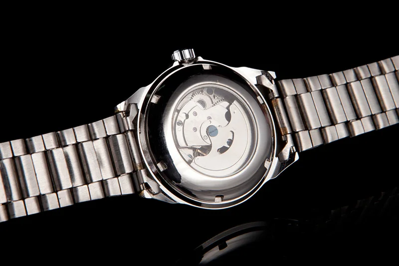 Роскошные мужские механические часы SEWOR с автоматическим металлическим дисплеем