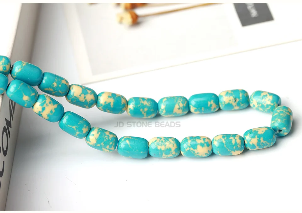 Howlite Бирюзовый Камень баррель свободные бусины драгоценный камень DIY ведро бусины браслет ожерелье Поиск аксессуаров для изготовления ювелирных изделий