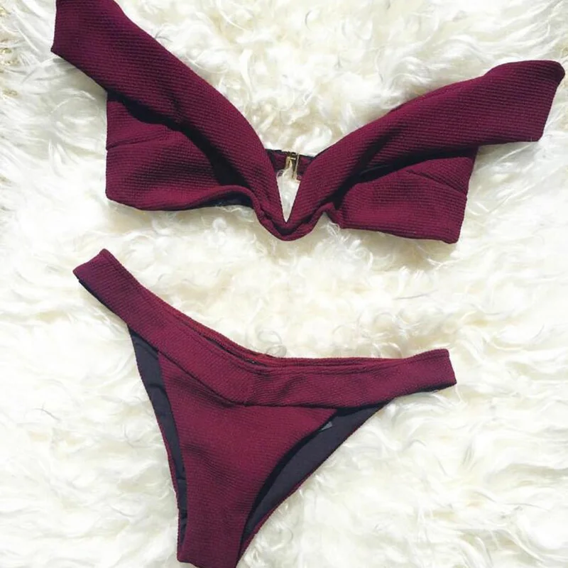 Сексуальный топ с открытыми плечами купальный костюм купальник для женщин