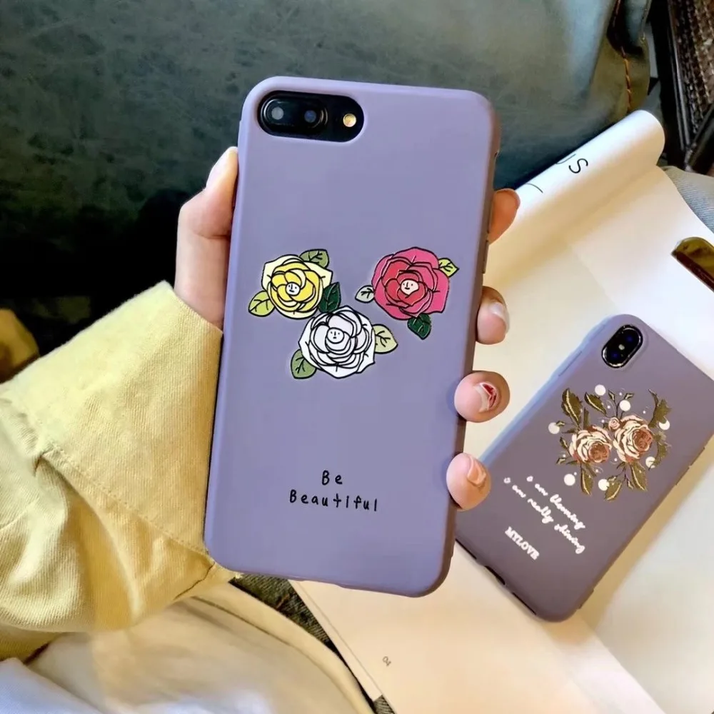 Oryksz для iPhone 6 S Plus Чехлы 3D мультфильм цветы рисунком Силиконовые ТПУ мягкий чехол 7