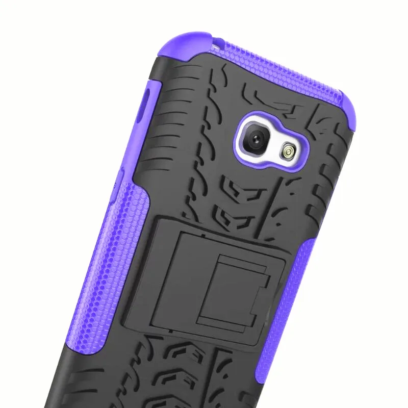 Чехол для Samsung Galaxy A5 2017, мягкий резиновый + жесткий пластиковый, с функцией стойки, защищает телефон.