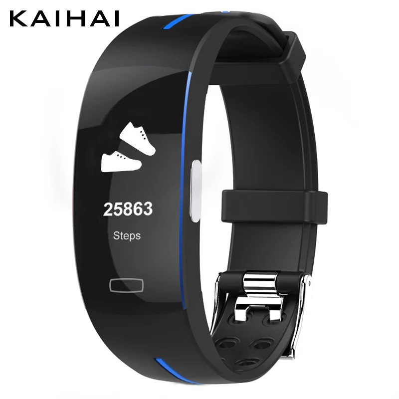 Blue smart bracelet KAIHAI H66 высокое кровяное давление пульсометр PPG+ ЭКГ умный Браслет фитнес-трекер смотреть интеллектуальные gps траектории - Цвет: Blue smart bracelet