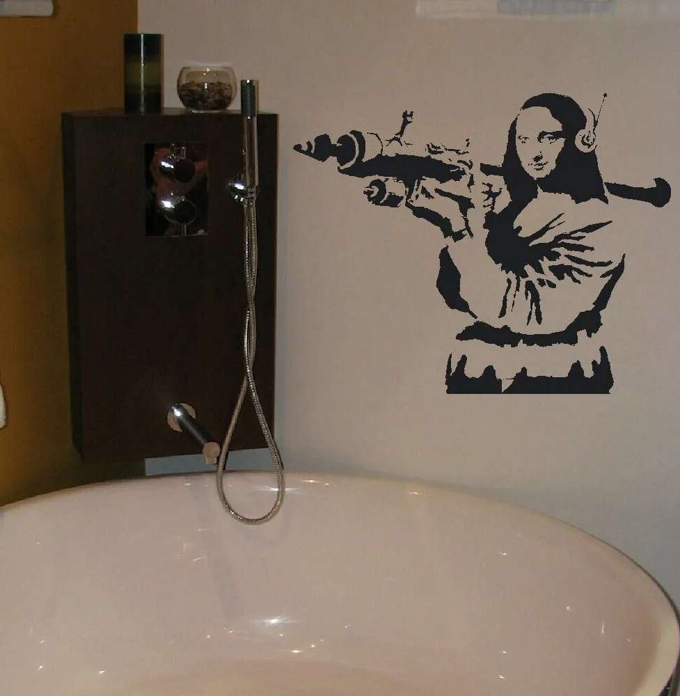 Большая настенная наклейка BANKSY Мона Лиза Базука переводная картина забавная для