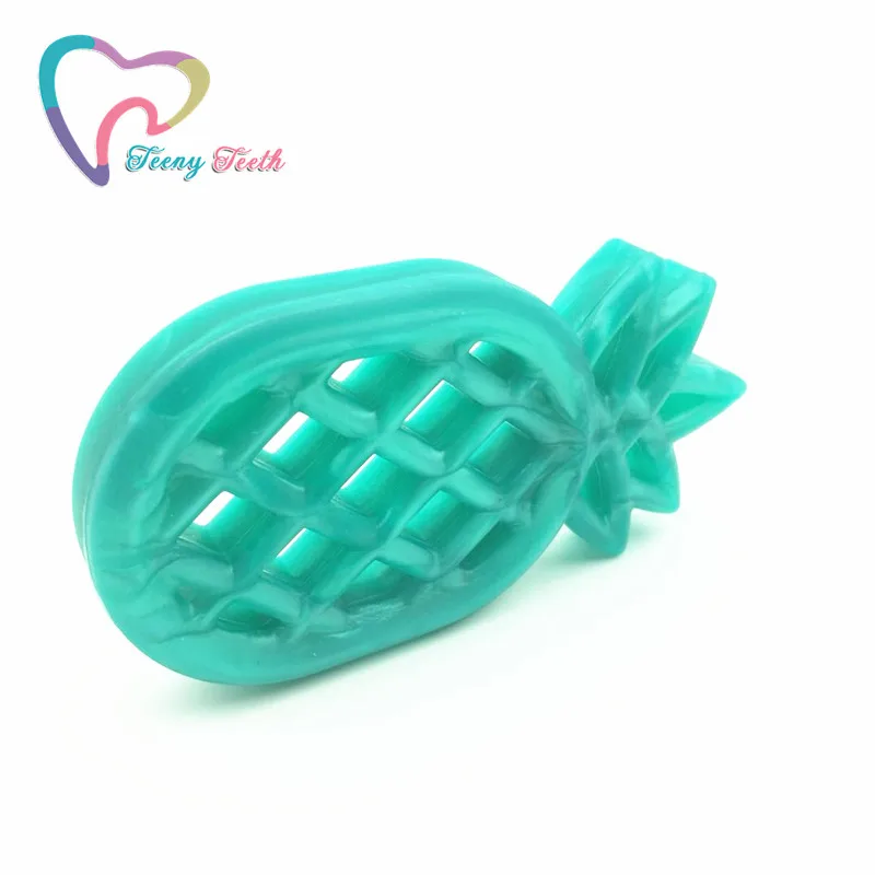 Metallic Green Подростковые зубы 1 шт. металлические и мраморные и разноцветные силиконовые ананасы подвеска-прорезыватель Игрушка, пищевой ананас Прорезыватели для зубов - Окраска металла: Metallic Green