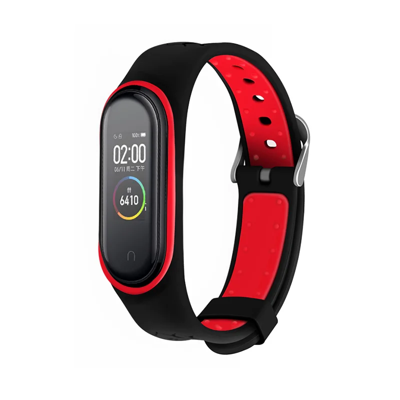 Black Red Силиконовый ремешок для Mi Band 3 4 NFC ремешок для Xiaomi mi band 3 Сменный ремешок Браслет Mi band 4 3 Аксессуары - Цвет ремешка: Black Red