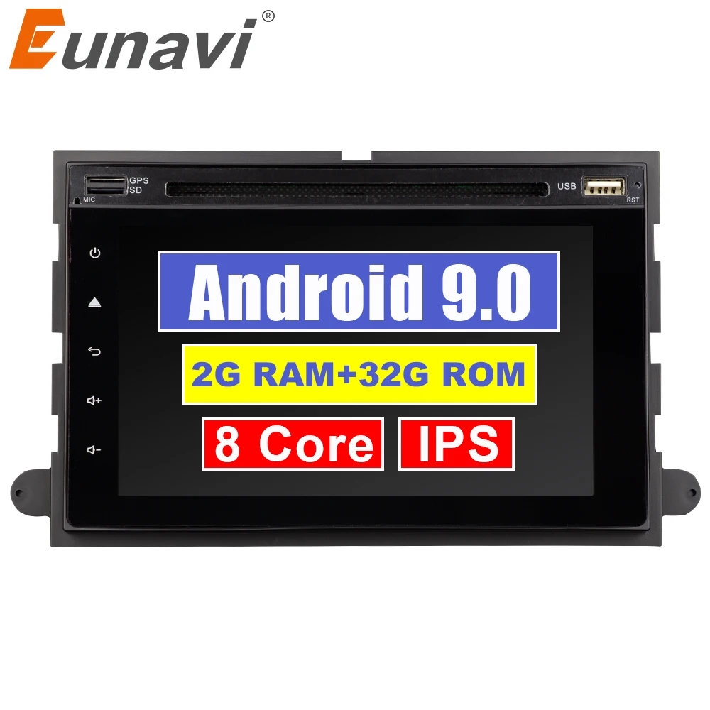 Eunavi автомобильный DVD 2 din радио для Ford 500/F150/Explorer/Edge/Expedition/Mustang/fusion/frestyle 8 ядер 2G + 32G