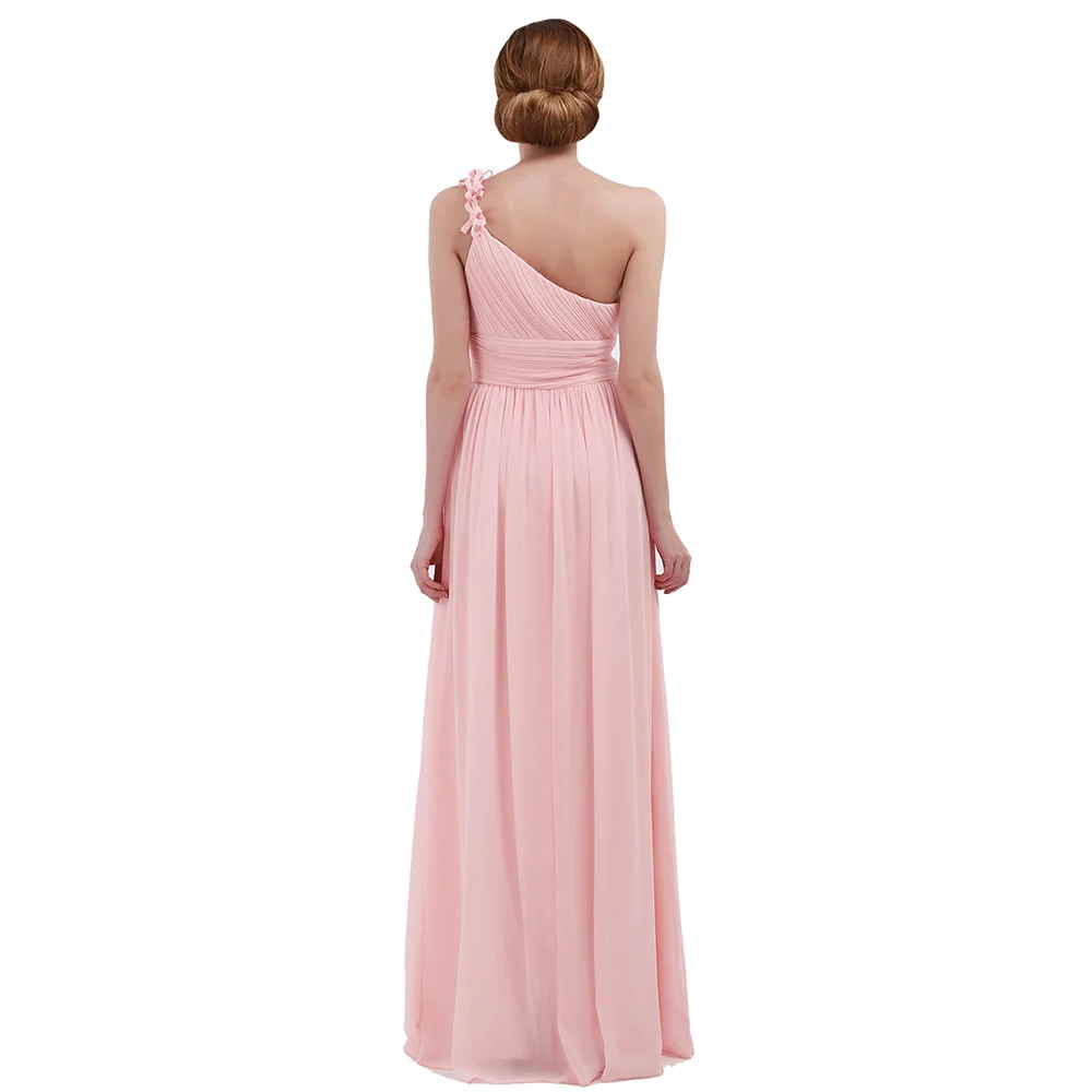 Женское платье Vestido de festa, шифоновое платье принцессы на одно плечо, длинное вечернее платье для дня рождения, выпускного вечера, летнее платье