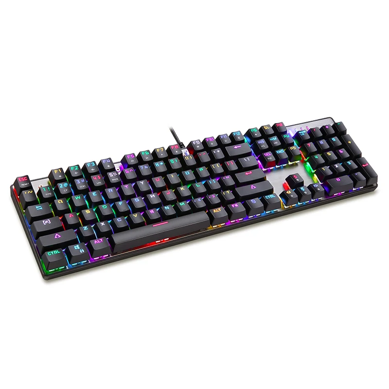 Motospeed CK104 игровая механическая клавиатура Русский Английский красный переключатель синий металлический проводной светодиодный с подсветкой RGB Dota 2 Overwatch gamer