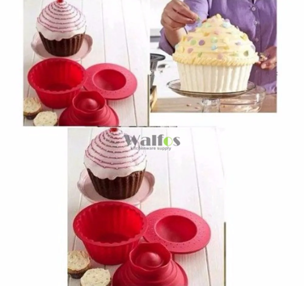 WALFOS Высококачественная силиконовая гигантская Форма для кексов 3 шт. большая
