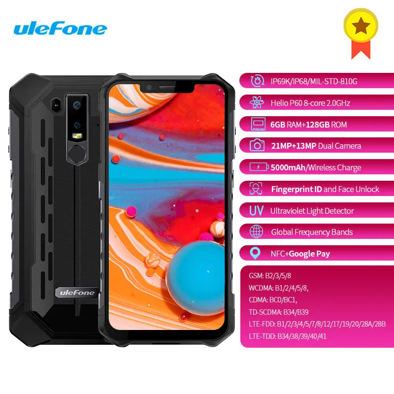 Оригинальный Ulefone Броня 6 4G смартфон 2 дюймов Android 8 1 Octa core 0 ГГц ГБ Оперативная память 128 Гб Встроенная
