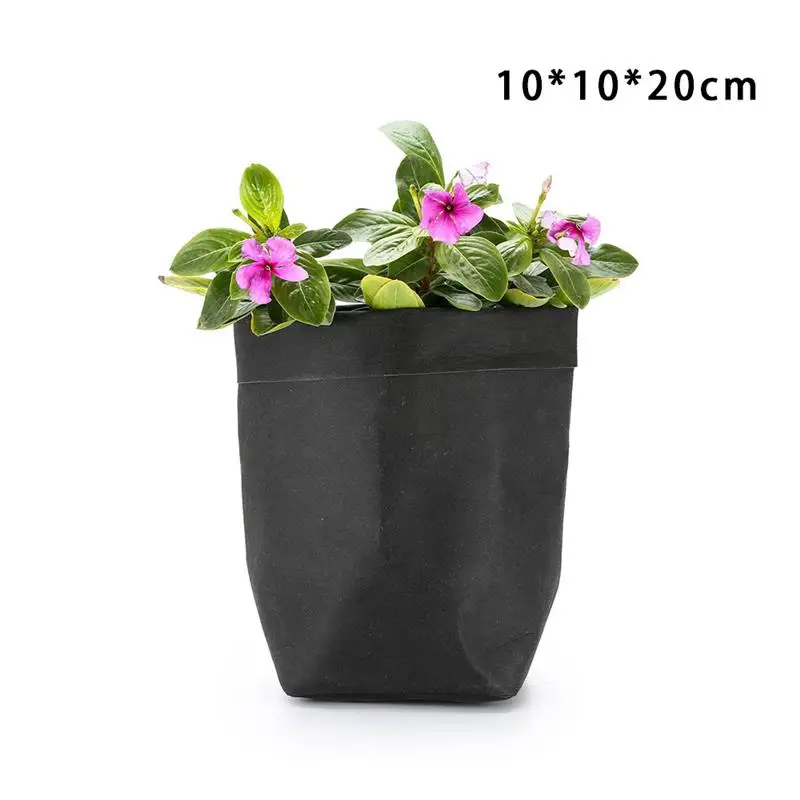 Новый Моющийся крафт бумажный мешок для растений цветочный горшок