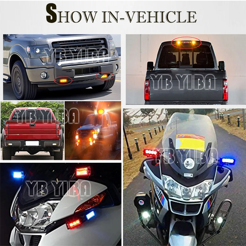 12 LED аварийное предупреждение для автомобиля грузовика светодиодная