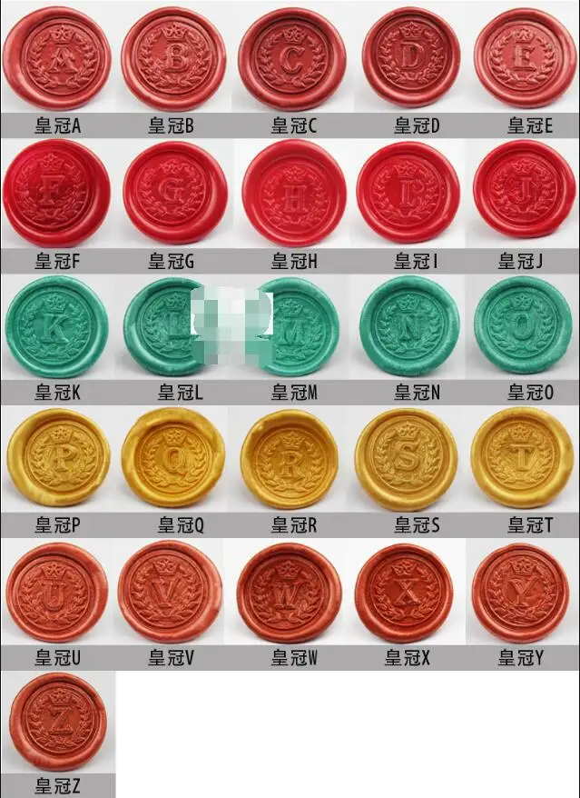 Vintage Wax Stamp Copper head Curlicue 26 Letters Crown DIY Scrapbooking sealing stamp wedding/invitation/26 Alphabets gift seal
