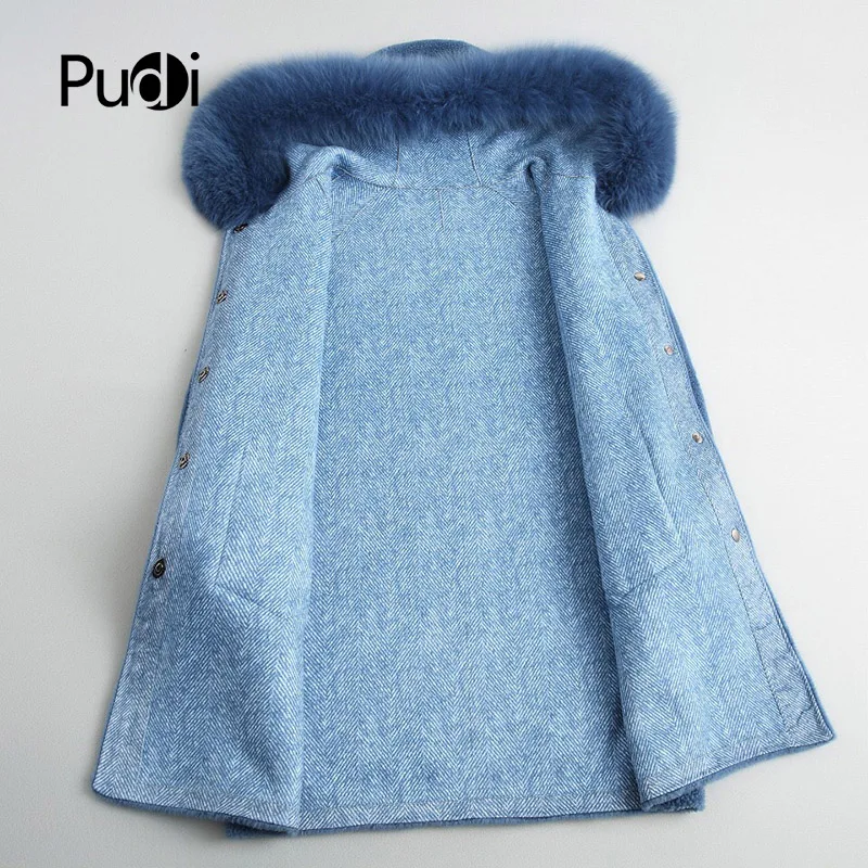PUDI A18039 новое пальто из натуральной шерсти, куртка, пальто, Женское зимнее теплое пальто из натурального меха, зимнее теплое пальто