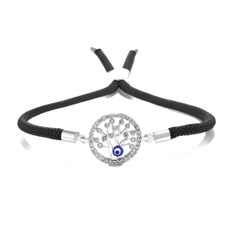 White Gold Новое поступление, ювелирные изделия, золото/серебро/розовое золото/черное дерево жизни, сглаза, браслеты для женщин и мужчин, браслеты с подвесками - Окраска металла: White Gold