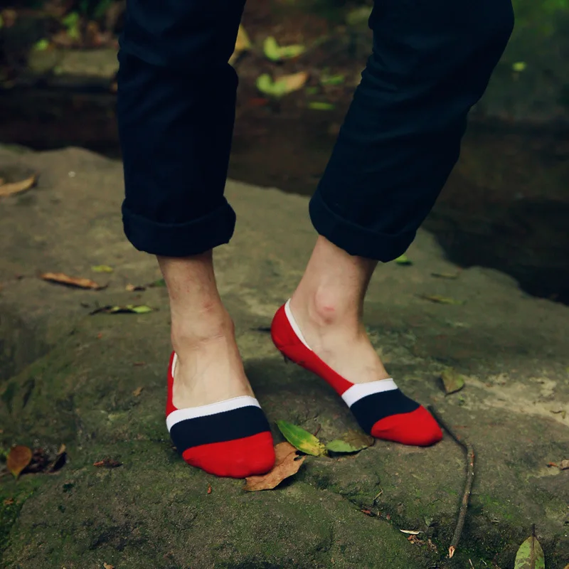 10 Пар/лот Невидимка широкий летом потовые носки хлопчатобумажные полосатые