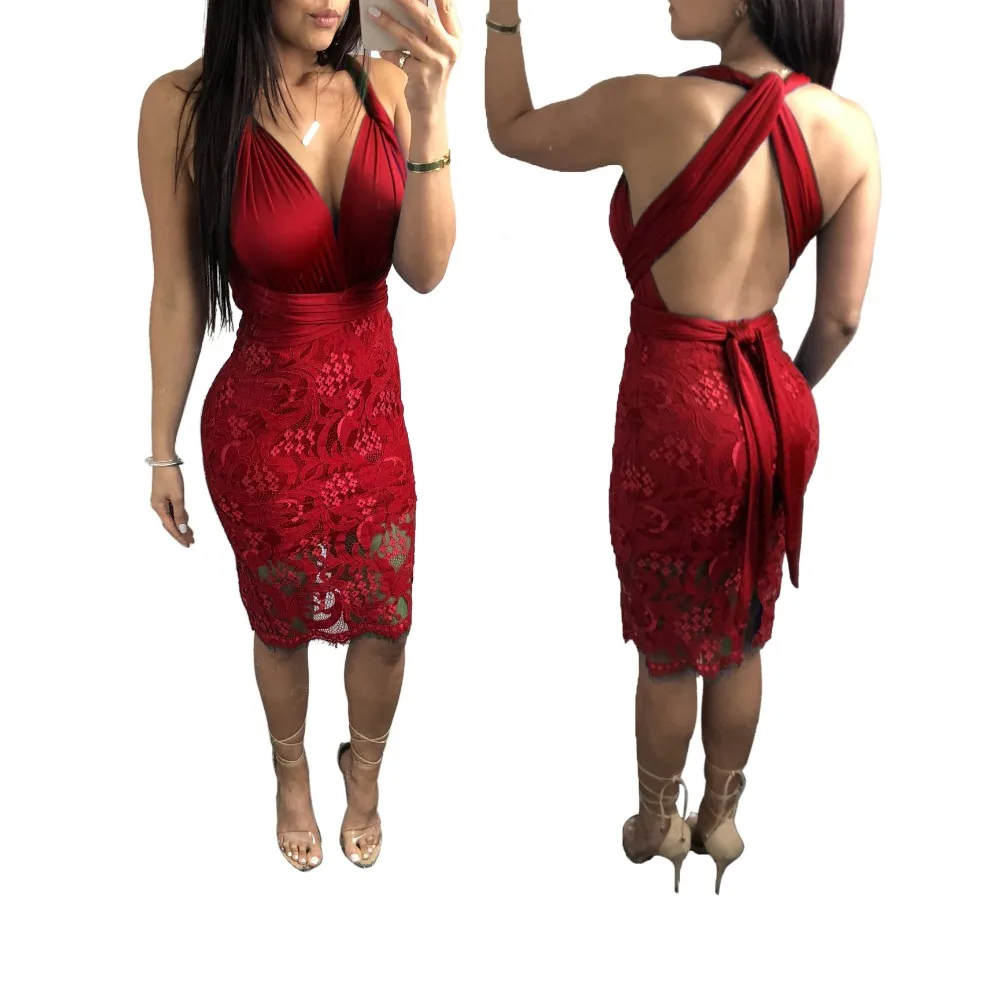 Женское вечернее платье с глубоким v-образным вырезом черное открытой спиной