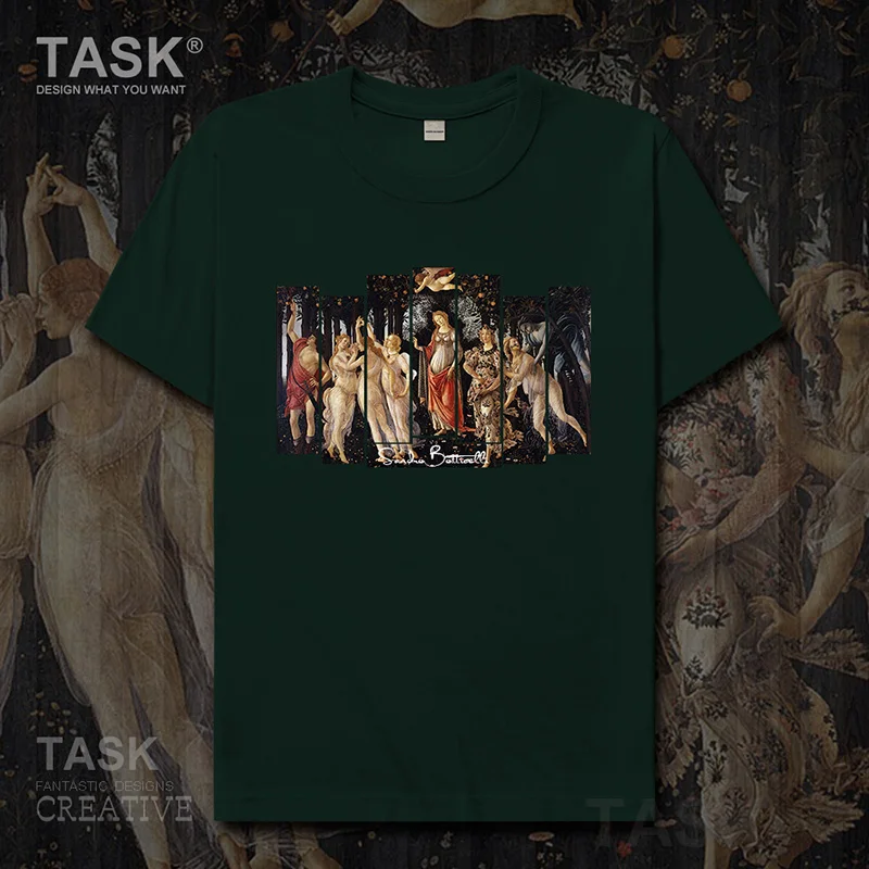 Personality fashion oil painting mens t-shirt Primavera retro funny print Short sleeve clothes cotton summer casual Streetwear | Мужская