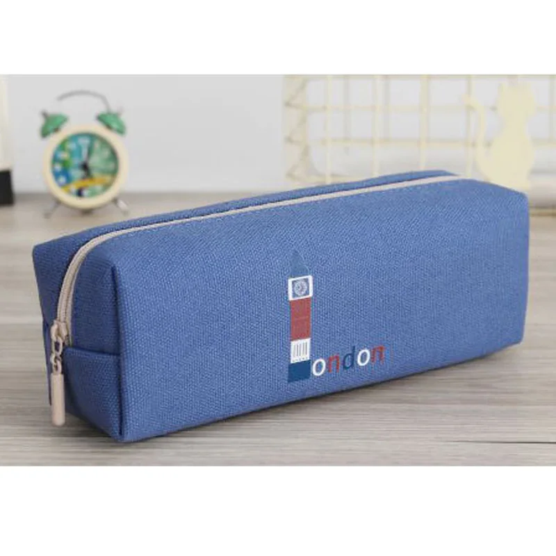 Blue Pen Bag Креативный пенал, простой дизайн, стиль, пенал на молнии подставка для ручек, школьные принадлежности, канцелярские принадлежности, пенал для студентов, сумка для ручек - Цвет: Blue Pen Bag
