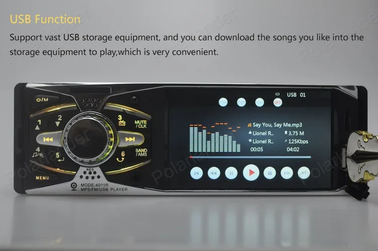 Автомагнитола 4 1 дюйма TFT HD экран поддержка камеры заднего вида USB/SD aux Bluetooth FM 1din