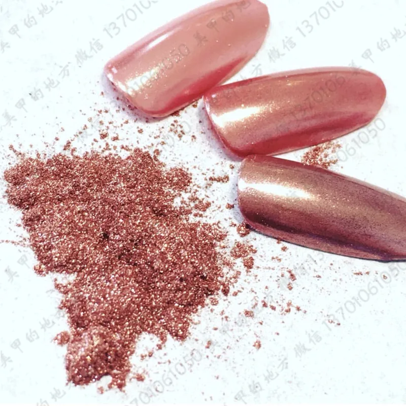 

Rose Gold Mirror Powder Chrome Platinum Pigment Nail Art Glitter Chrome Mirror Mermaid Pigment Effect Nail Powder Gel Dust