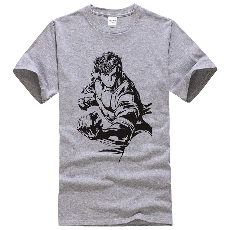 2017 летняя хлопковая Футболка с принтом короля бойцов грейфера Мужская крутая