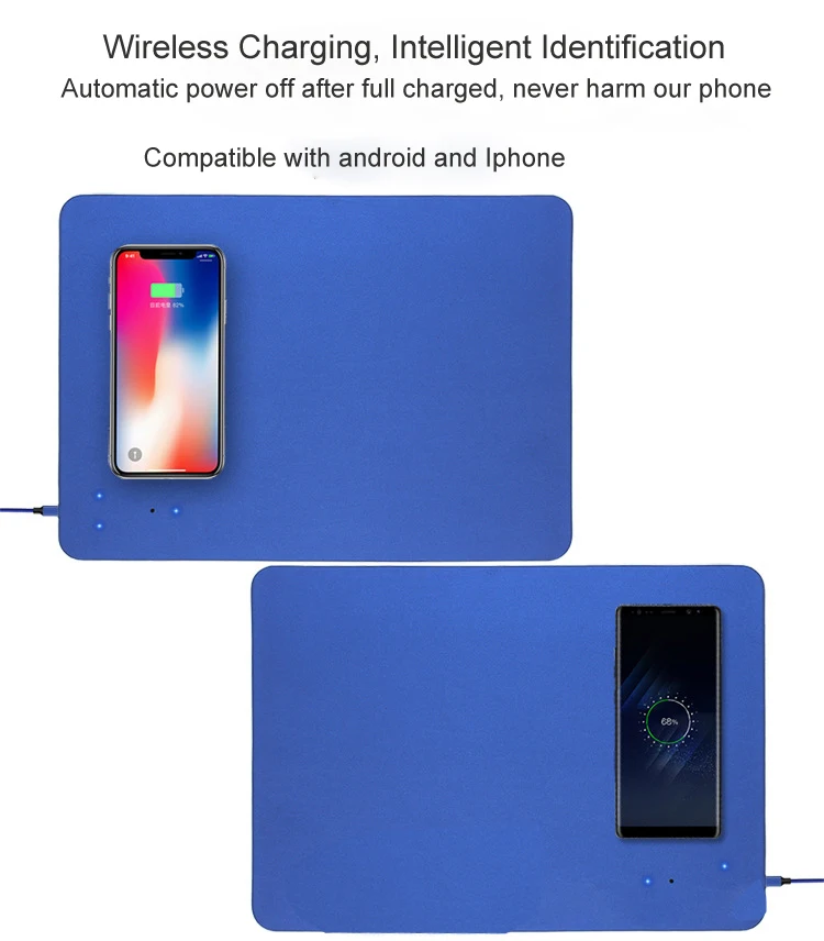 Qi Беспроводное быстрое зарядное устройство коврик для мыши/коврик iPhone 8 Plus X Samsung