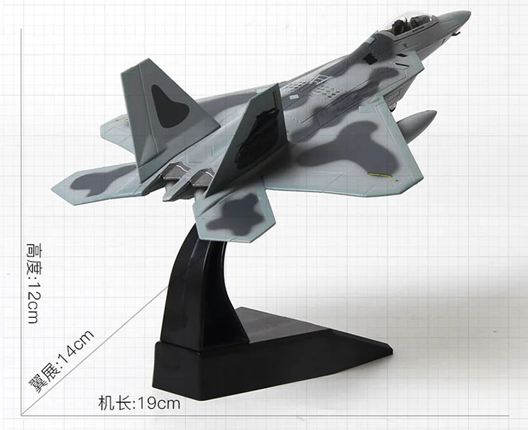 1/100 масштабные игрушечные модели самолетов США F-22 F22 Raptor Fighter литой металлический самолет модель игрушки для детей Коллекция подарков