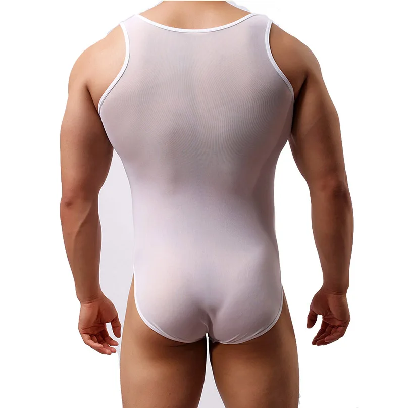 Сексуальный сетки людей боди Боди стринги для мужчин See-бесплатной тедди костюм