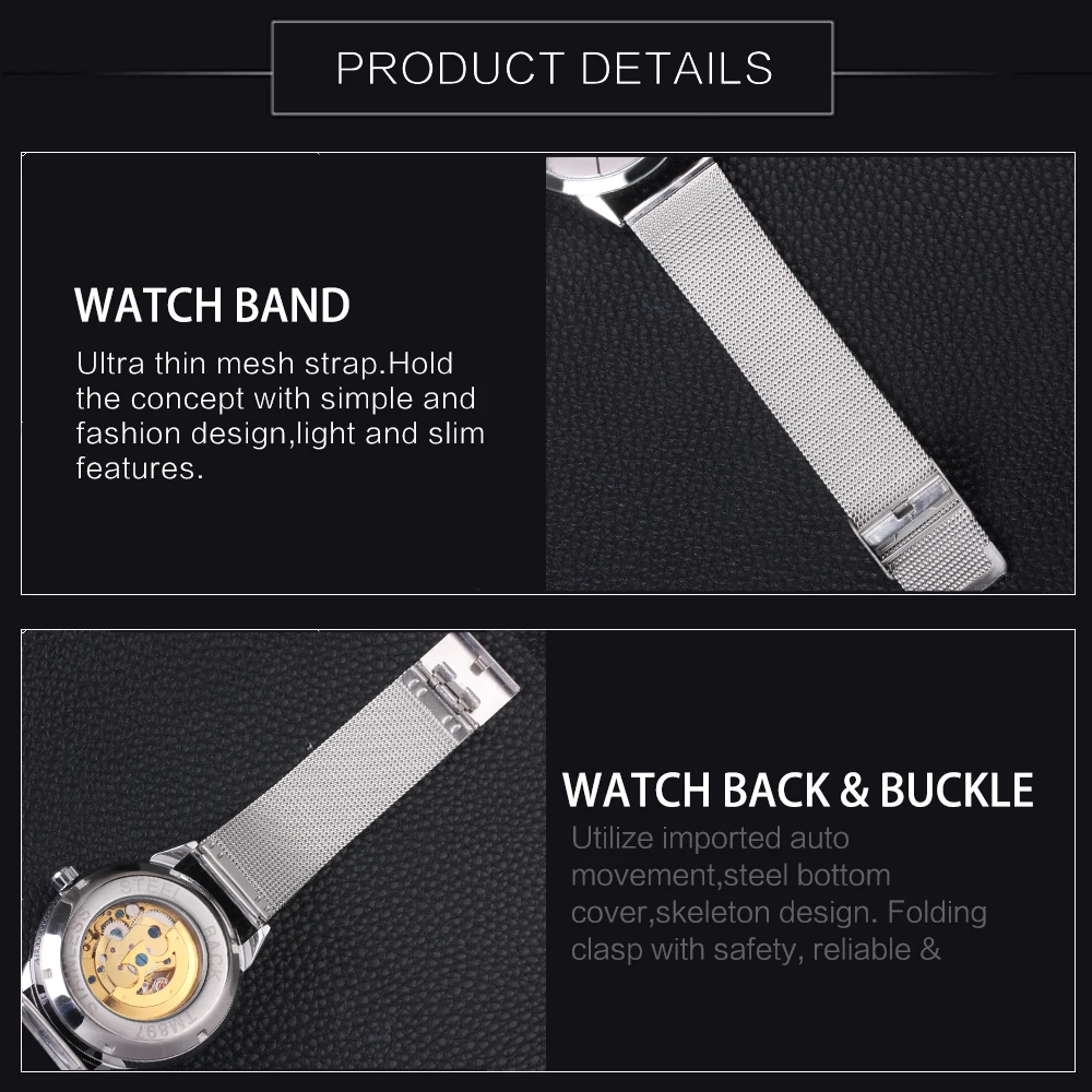 Новинка мужские механические часы ультра тонкие минималистичный дизайн скелет