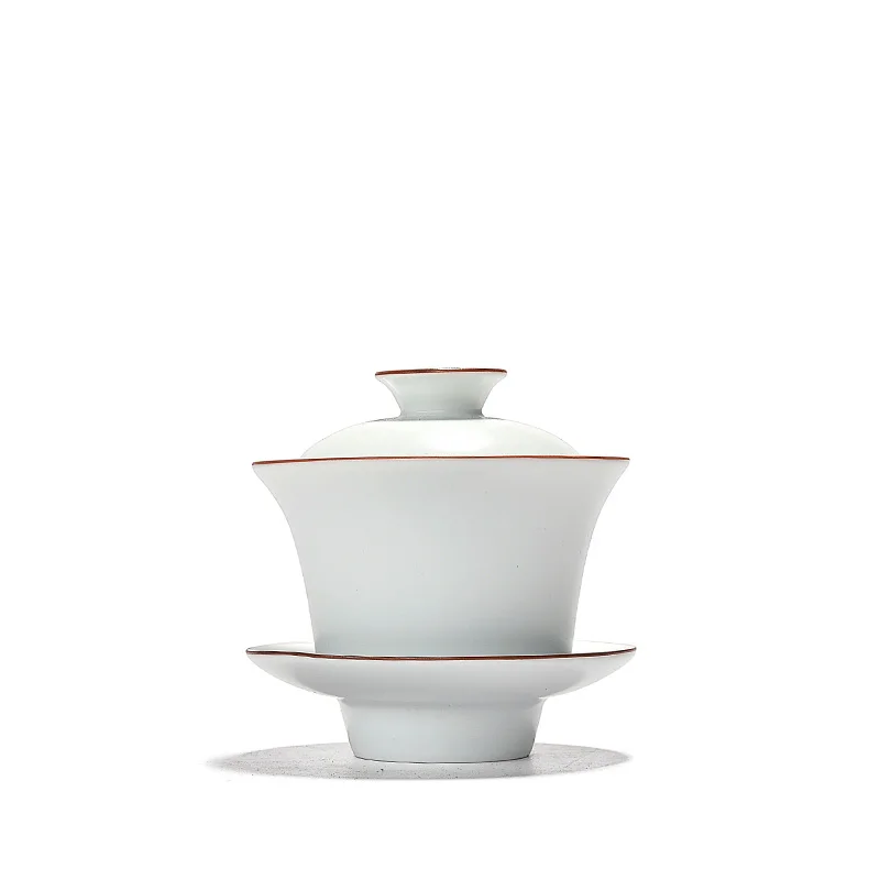 PINNY 160 мл Celadon Gaiwan ручная работа матовая белая фарфоровая чайная чаша китайский
