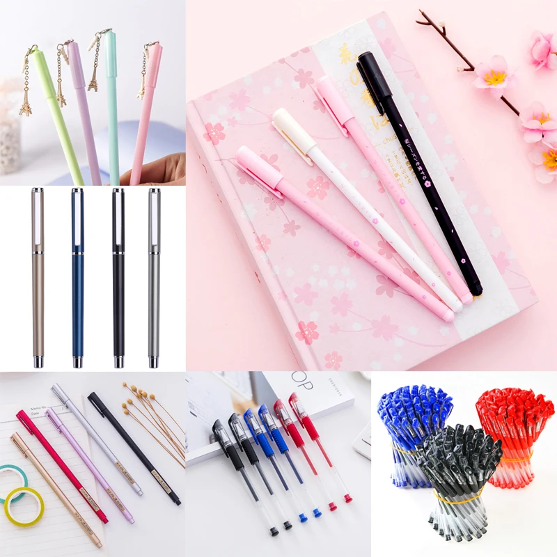 Креативный цветок Сакура металлические гелевые ручки кавайные канцелярские