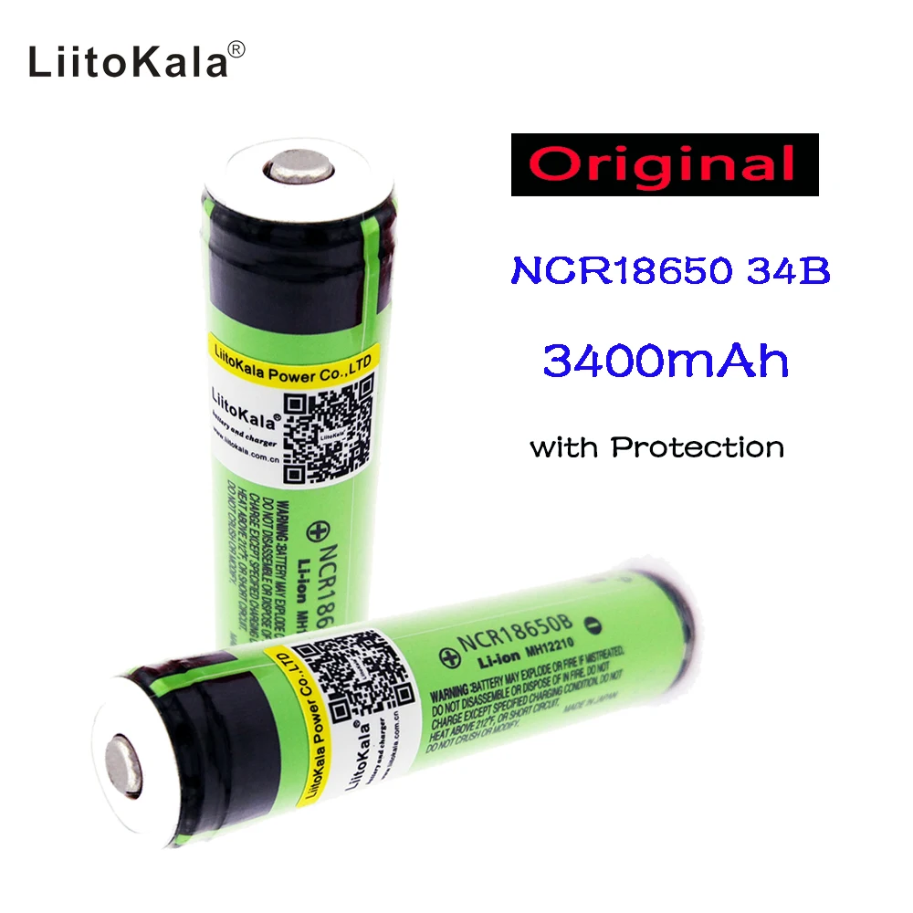 LiitoKala 18650 3400mAh аккумулятор 3,7 V литий-ионный аккумулятор с защитой от PCB